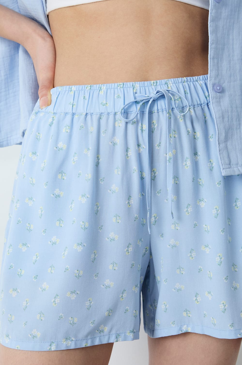 Květinové pyžamové šortky;${refinementColor}