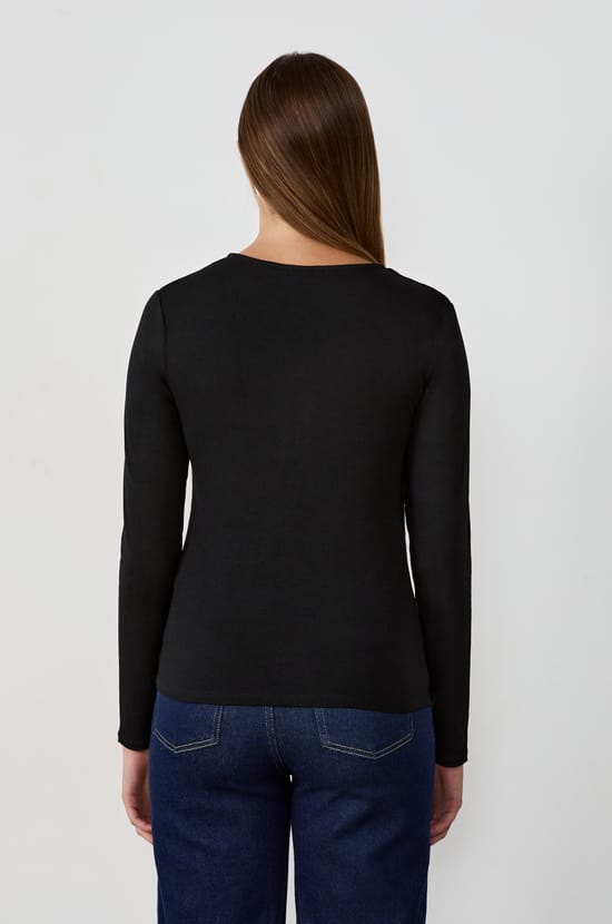 Long-sleeved T-shirt with buttons;${refinementColor}