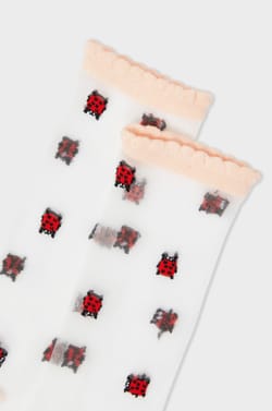 Chaussettes transparentes &agrave; motifs coccinelles Coucou Suzette;${refinementColor}
