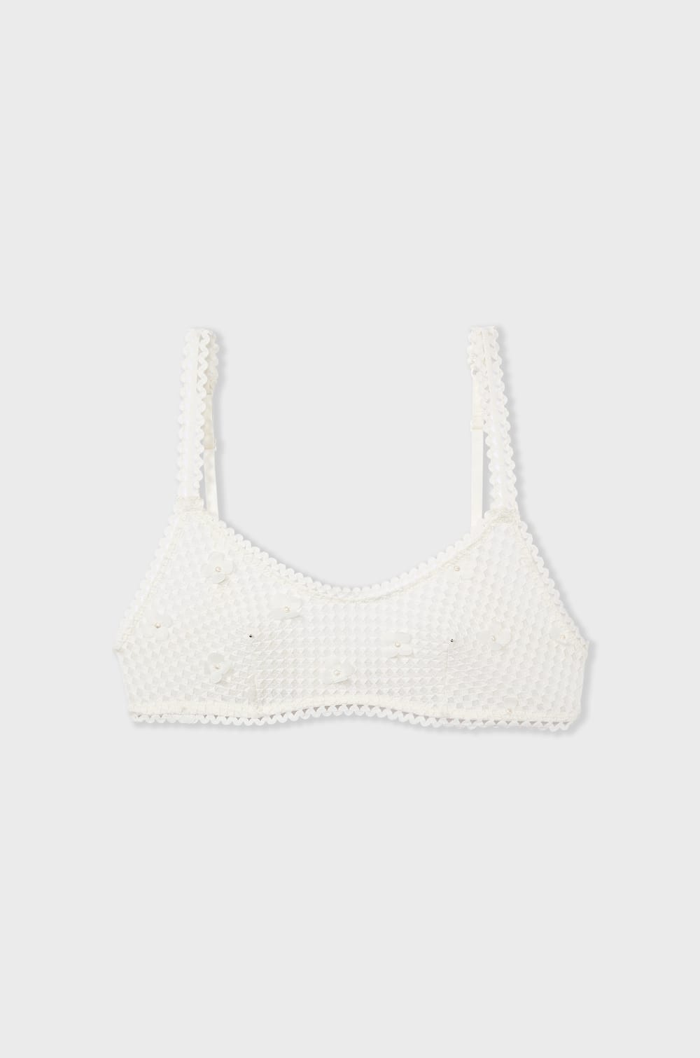 Embroidered Bralette with Flower Details;${refinementColor}