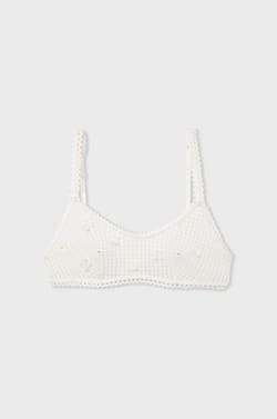 Embroidered Bralette with Flower Details;${refinementColor}
