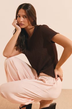 T?shirt manches courtes gaufr&eacute;;${refinementColor}