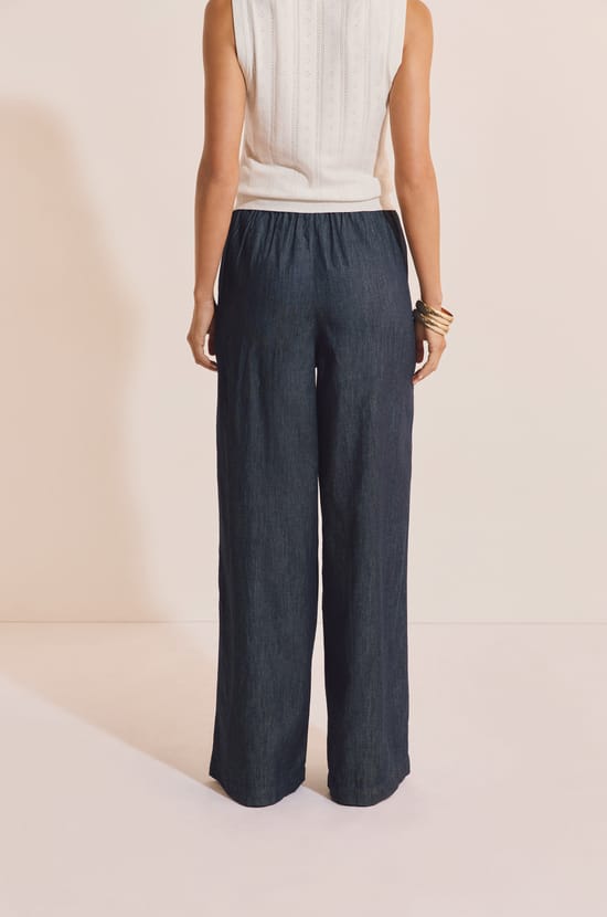 Pantalon &eacute;lastiqu&eacute; en coton;${refinementColor}