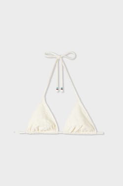 Embroidered Wireless Triangle Bikini Top;${refinementColor}