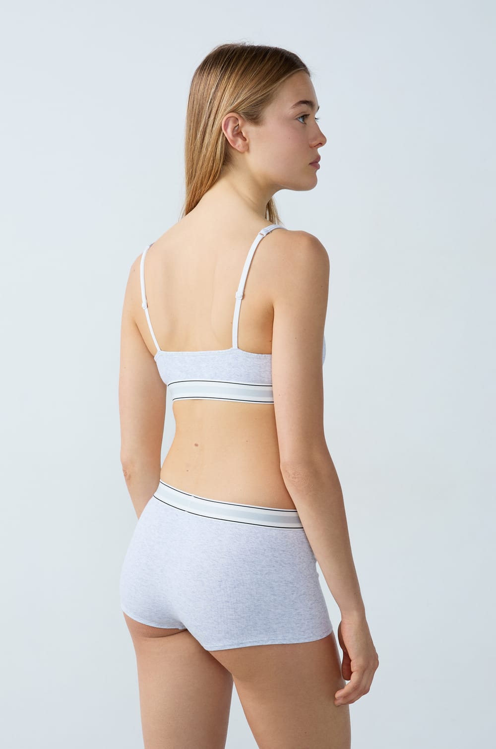 Szorty boyleg z prążkowanej bawełny;${refinementColor}