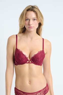 Beha N.2 - Push-up beha met diepe decollet&eacute; en geborduurde details;${refinementColor}