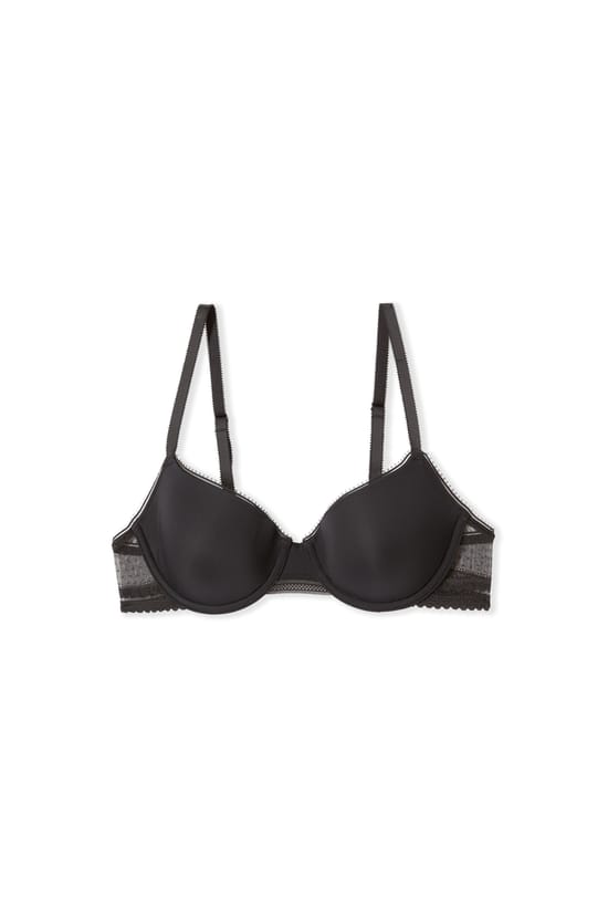 Soutien-gorge N.4 - Le coques fines en microfibre avec d&eacute;tails en dentelle;${refinementColor}