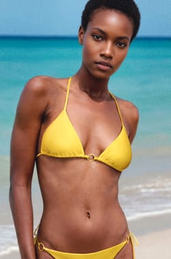 Triangle Wireless Bikini Top with Ring Detail;${refinementColor}