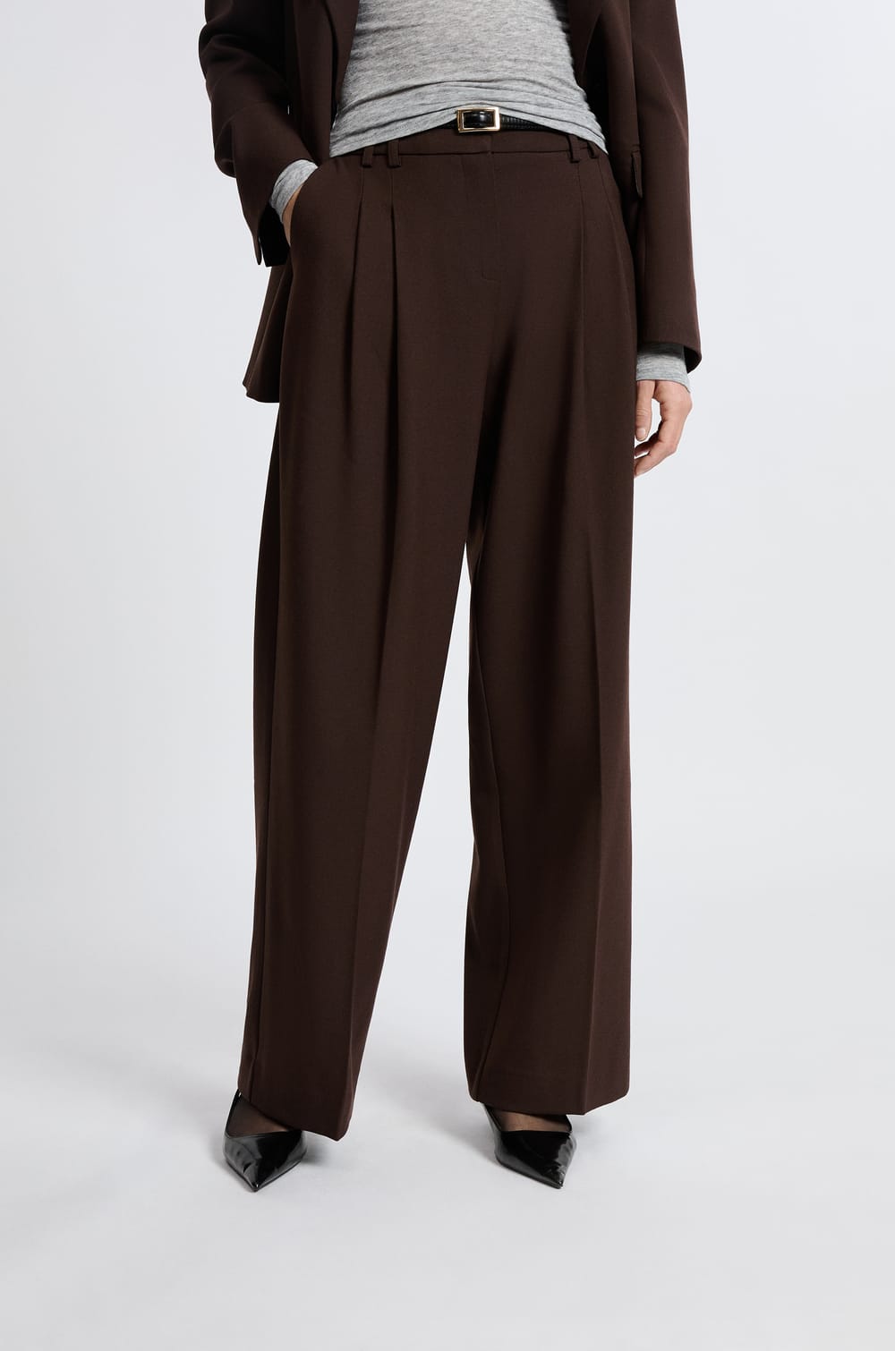 Pantalón ancho de sarga;${refinementColor}