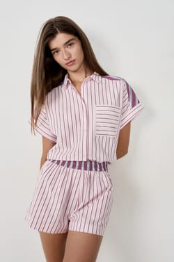 Chemise de pyjama à rayures;${refinementColor}