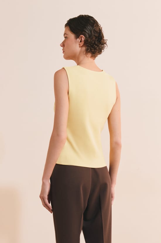Top &agrave; col carr&eacute; en coton;${refinementColor}