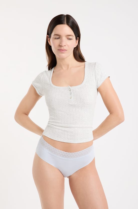 Cotton Boyshort with Back Seam;${refinementColor}