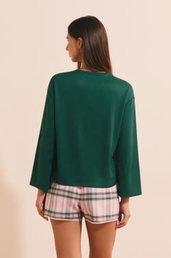 T-shirt manches longues avec boutons;${refinementColor}