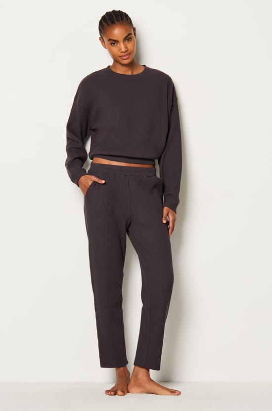 Pantalon de pyjama gaufré;${refinementColor}