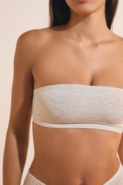 Soutien-gorge bandeau sans armature en coton biologique extensible;${refinementColor}