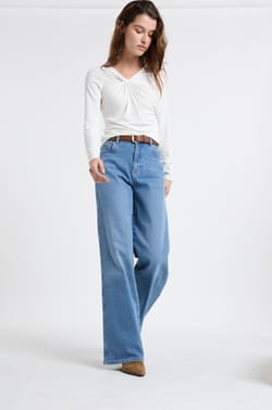 Vaqueros rectos de algod&oacute;n;${refinementColor}