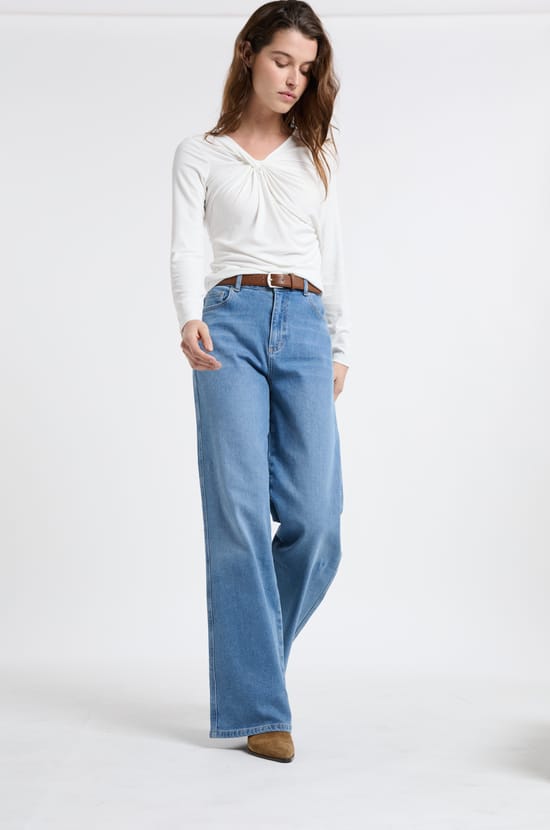 Straight cotton jeans;${refinementColor}