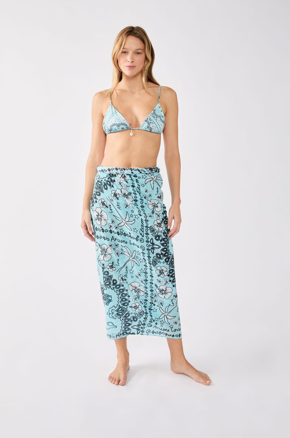 Paréo imprimé en coton;${refinementColor}