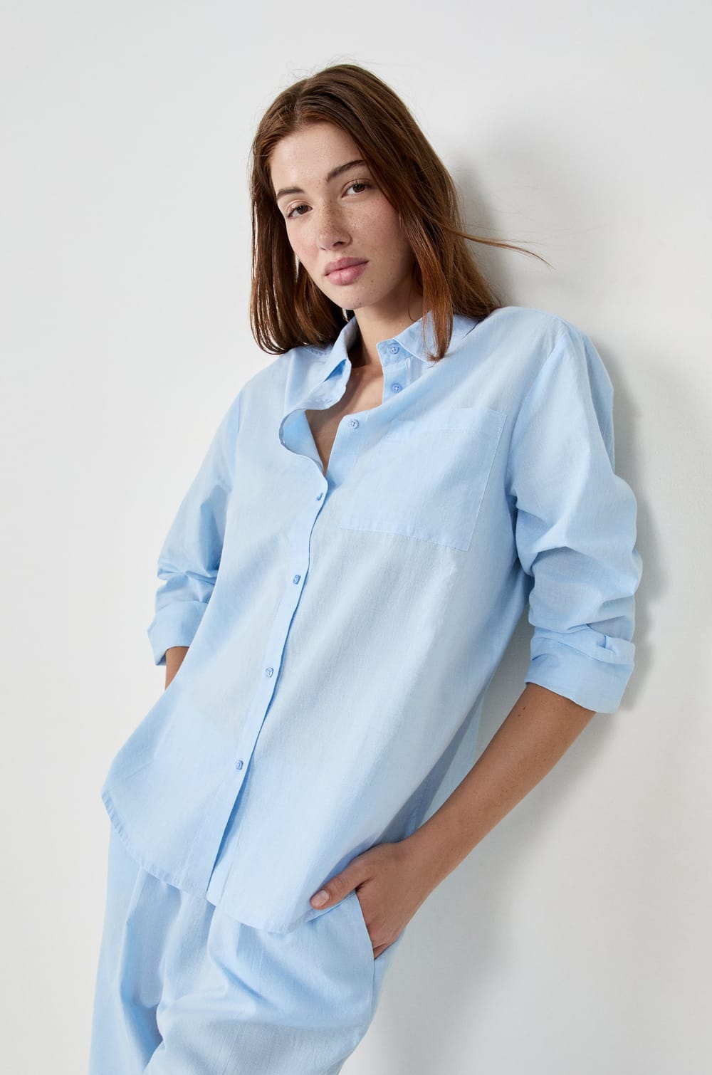 Chemise de pyjama manches longues;${refinementColor}