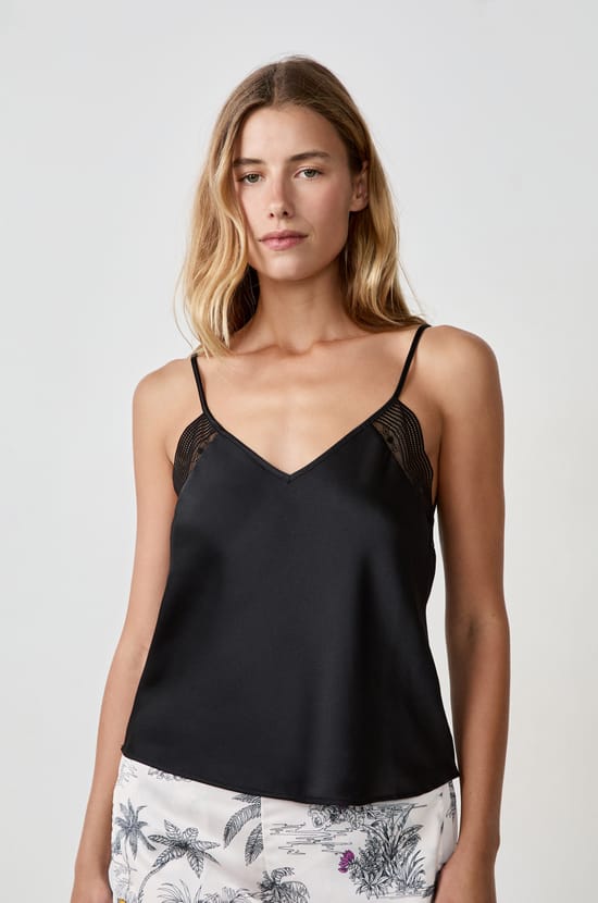 Thin Strap Camisole with Neckline;${refinementColor}