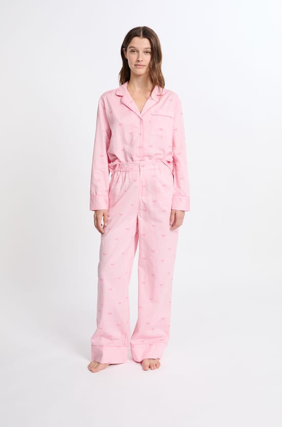 Pantalon de pyjama en coton à motifs;${refinementColor}