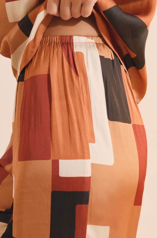 Pantalon &agrave; imprim&eacute; g&eacute;om&eacute;trique;${refinementColor}