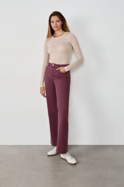Pantalon droit en coton;${refinementColor}