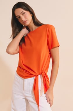 T-shirt en coton avec noeud;${refinementColor}