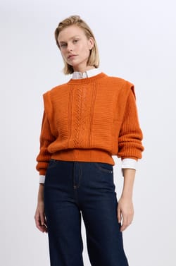 Pull à épaulettes avec laine;${refinementColor}