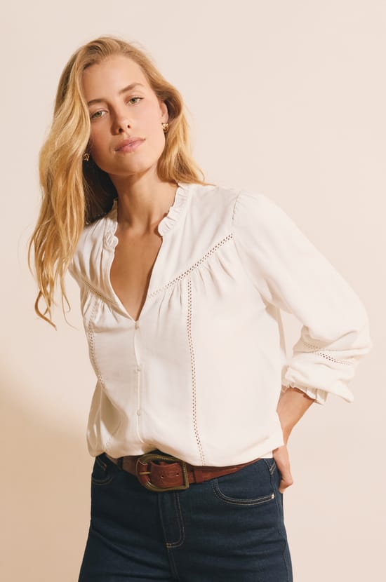 Blouse avec broderie;${refinementColor}