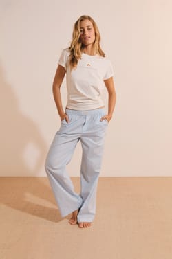 Pantalon de pyjama en coton &agrave; rayures;${refinementColor}