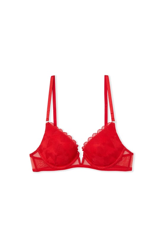 Soutien-gorge N.2 - Push-up plongeant &agrave; broderie c&oelig;urs;${refinementColor}
