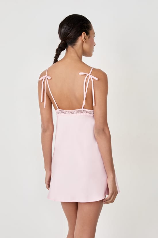 Short Satin Nightdress;${refinementColor}