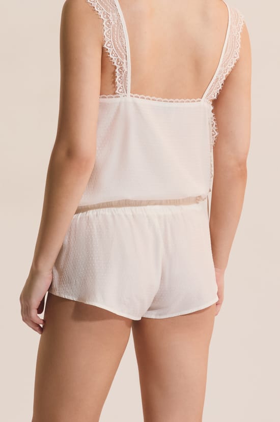 Short de pyjama avec d&eacute;tail en dentelle;${refinementColor}