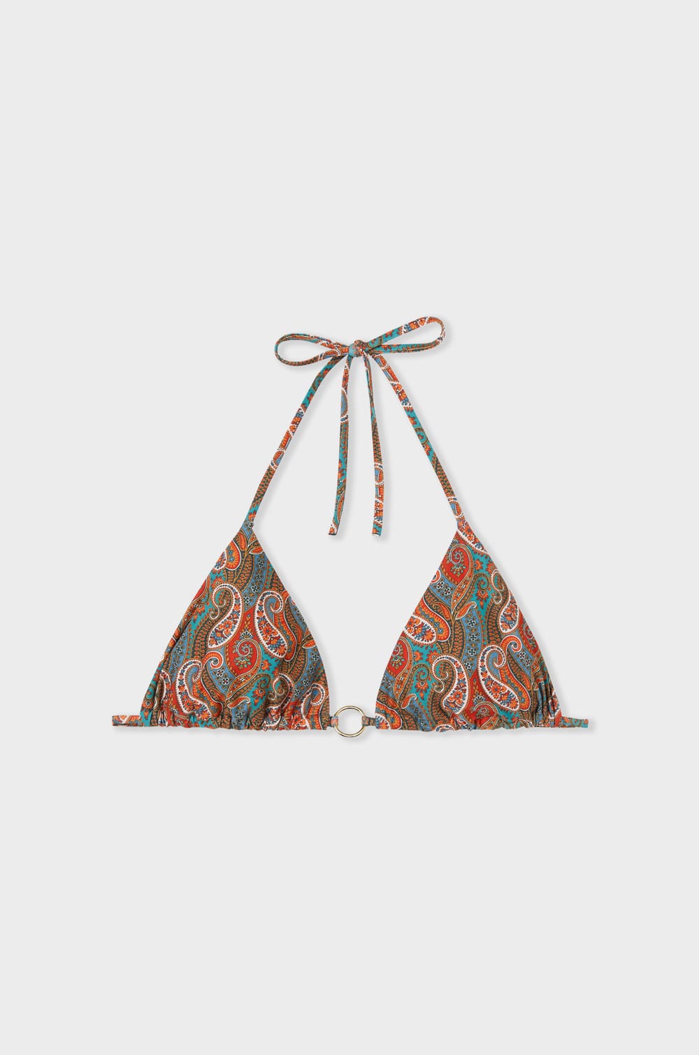 Printed Triangle Bikini Top;${refinementColor}