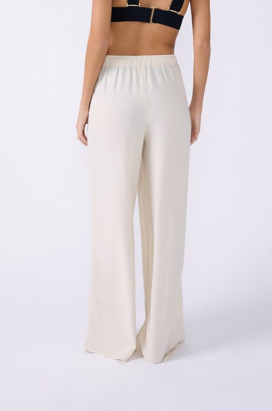 Wijde linnen broek;${refinementColor}