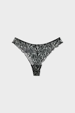 Zebra tulle tanga;${refinementColor}