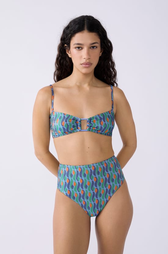 Sequined Bandeau Bikini Top;${refinementColor}