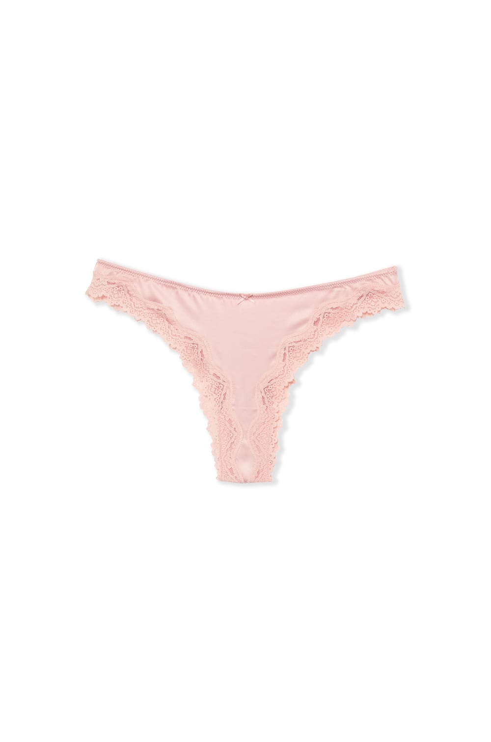 Tanga satin&eacute; avec d&eacute;tails dentelle;${refinementColor}