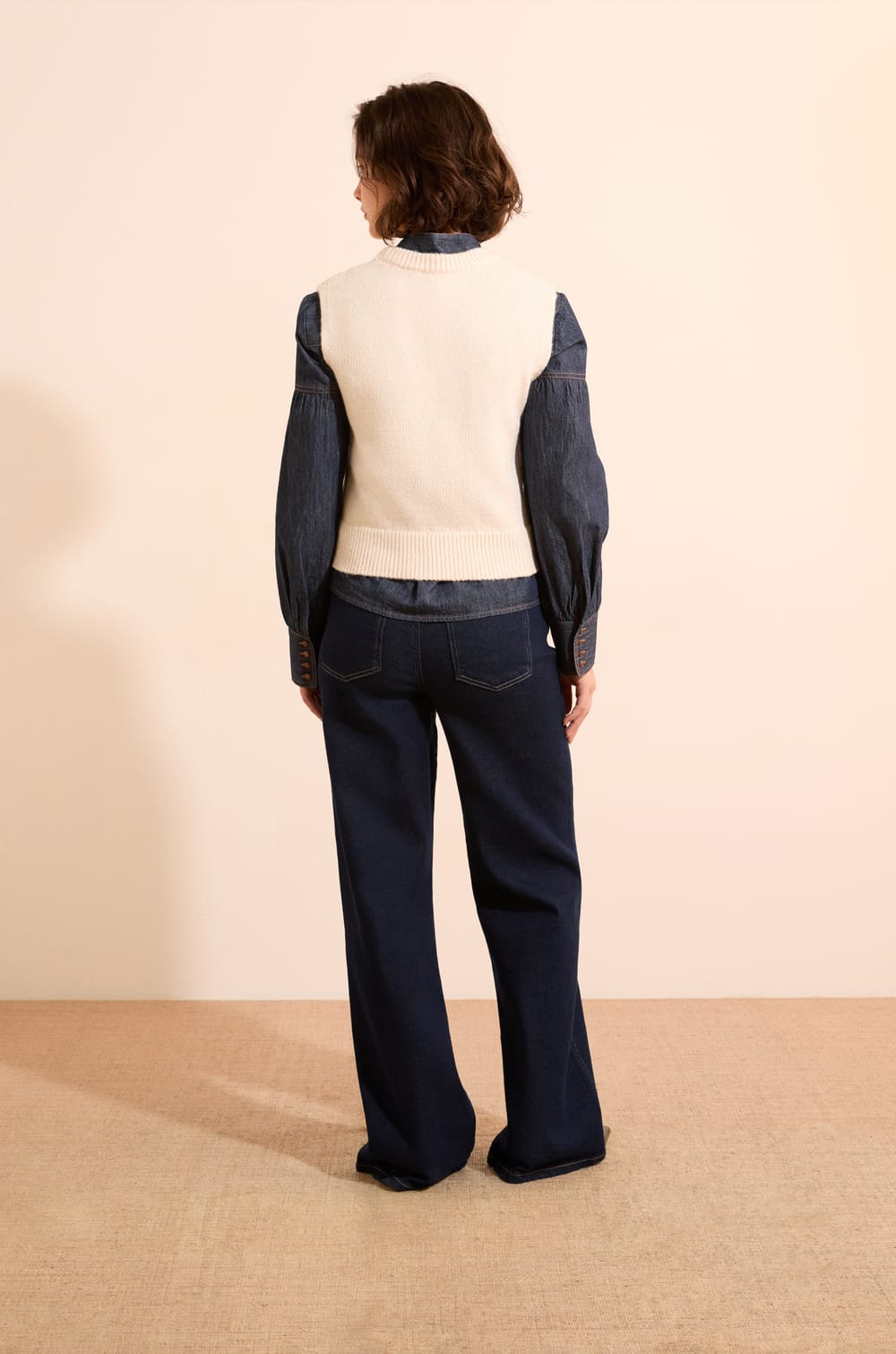Pull sans manches &agrave; col rond;${refinementColor}