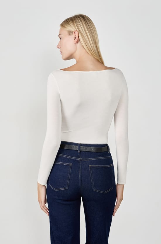 T-shirt thermique col bateau;${refinementColor}