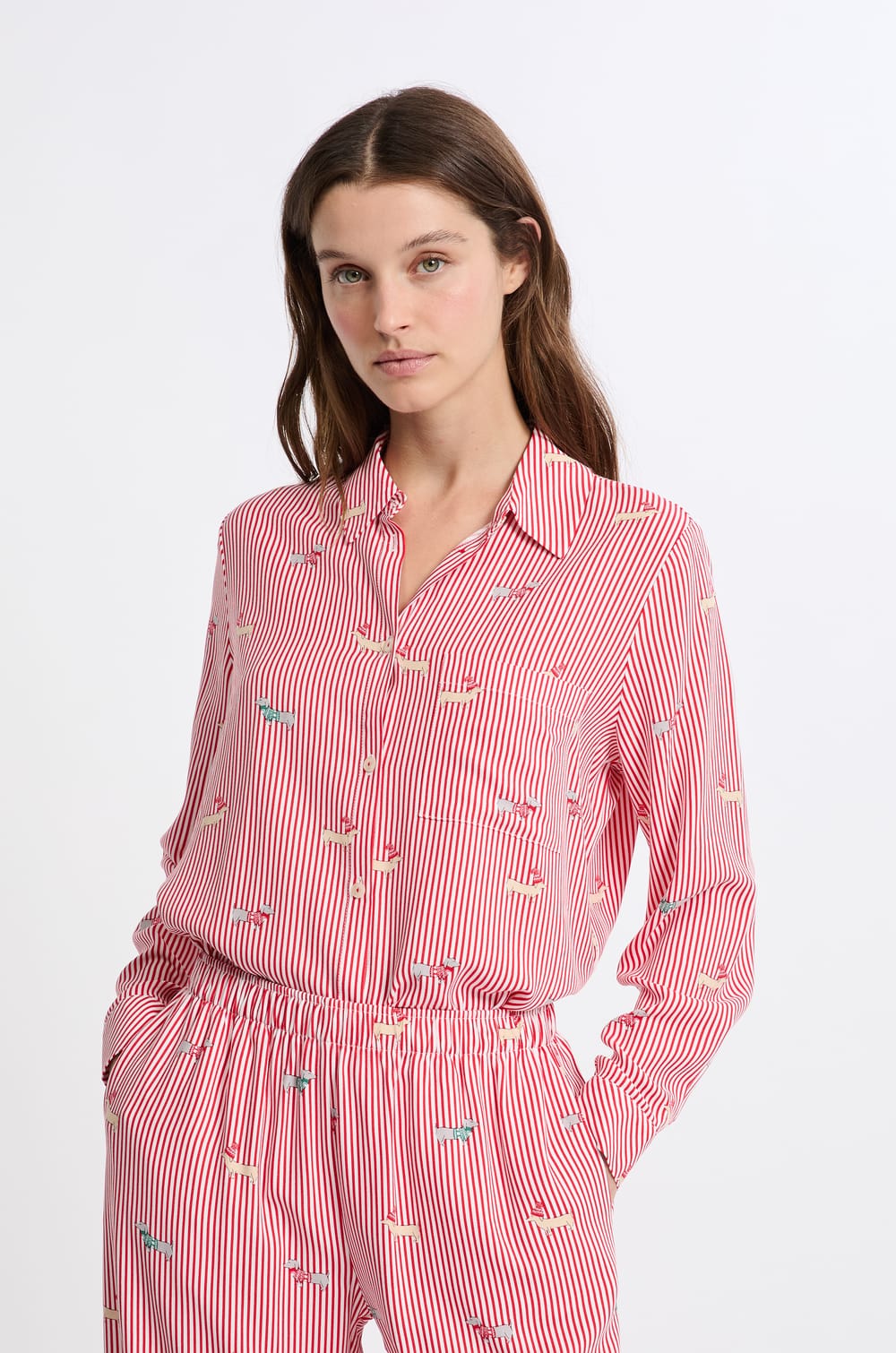 Chemise de pyjama à motifs;${refinementColor}