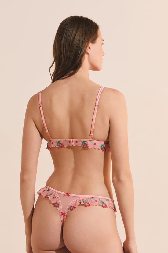 Soutien-gorge triangle avec broderies tomates;${refinementColor}