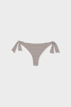 Tie-side Brazilian bikini bottom with stripes;${refinementColor}