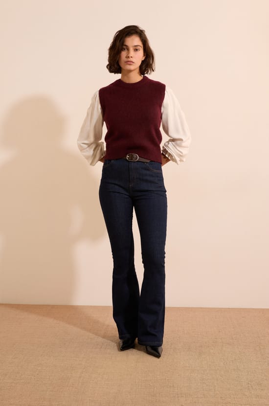 Pull sans manches &agrave; col rond;${refinementColor}