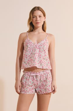 Top de pijama estampado de algod&oacute;n;${refinementColor}