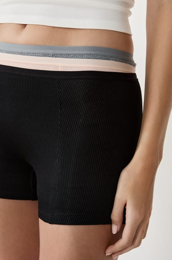 Pack of 3 Cotton Boyshorts;${refinementColor}