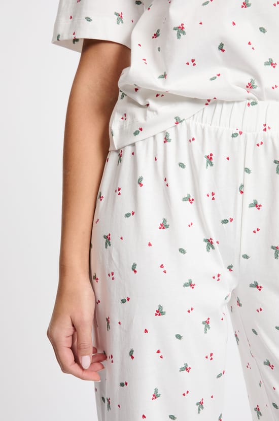 Pyjama 2 pièces à motifs en coton;${refinementColor}