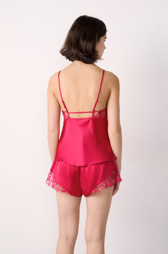 Satin Camisole With Lace Details;${refinementColor}