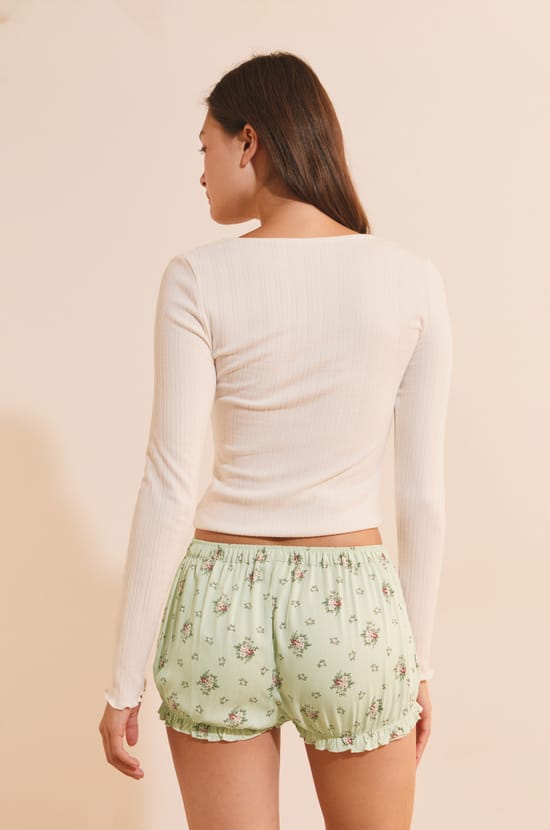 Short bloomer &agrave; motif fleuri;${refinementColor}